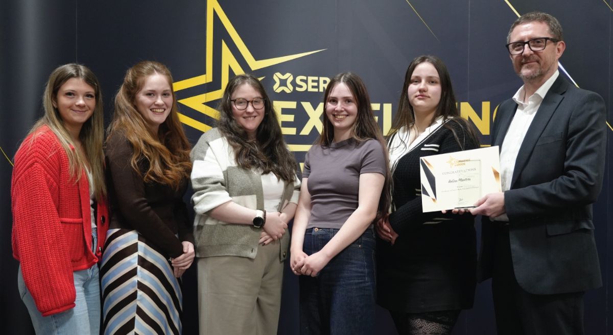 SERC students being presented with award at the 2026 Excellence Awards Ceremony.  